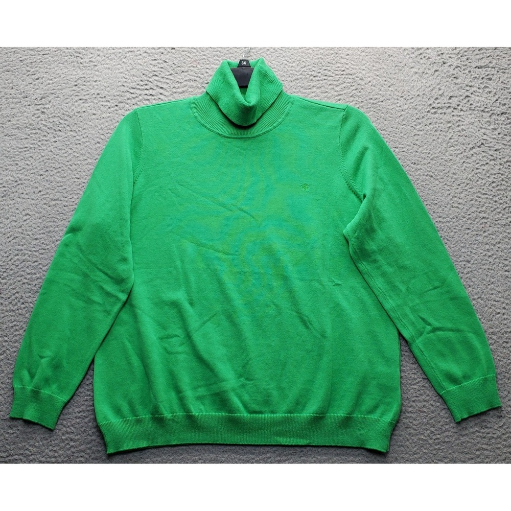 Lauren Ralph Lauren Sweater Womens 1X Green Knit Long Sleeve Classic Turtleneck